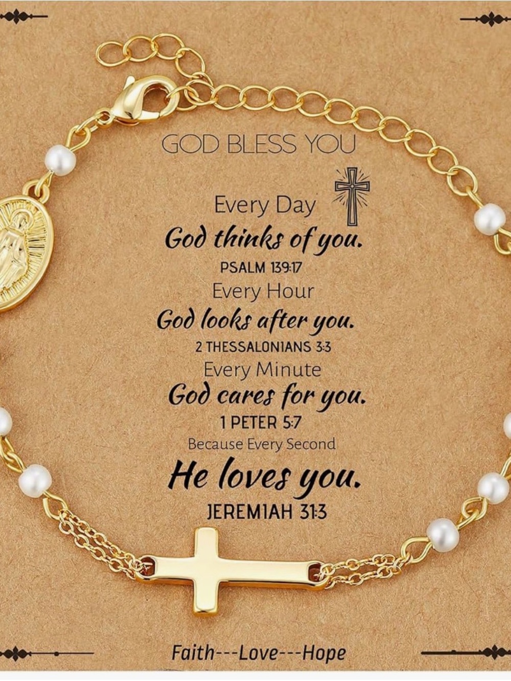 Gold Cross and Pearl Bracelet - Faith-Inspired Women’s Jewelry